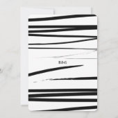 Modern zwart wit Abstracte bruiloft Kaart (Achterkant)