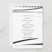 Modern zwart wit Abstracte bruiloft Kaart (Voorkant)