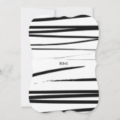 Modern zwart wit Abstracte bruiloft Kaart (Achterkant)