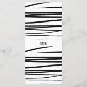 Modern zwart wit Abstracte bruiloft Menu (Achterkant)