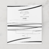 Modern zwart wit Abstracte bruiloft Plaatskaartje (Buitenkant ongevouwen)