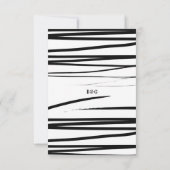 Modern zwart wit Abstracte bruiloft RSVP Kaartje (Achterkant)