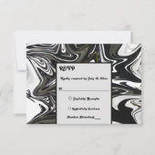 Modern zwart-wit Abstracte bruiloft RSVP Kaartje (Voorkant)