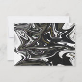 Modern zwart-wit Abstracte bruiloft RSVP Kaartje (Achterkant)