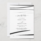 Modern zwart wit Abstracte bruiloft Save The Date (Voorkant)
