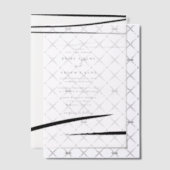 Modern zwart wit Abstracte bruiloft Vellum Uitnodigingen (Offset (Uitnodiging))