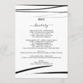 Modern zwart wit Abstracte huwelijksreis Programmakaart (Achterkant)