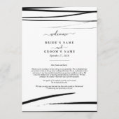 Modern zwart wit Abstracte huwelijksreis Programmakaart (Voorkant)