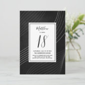 Modern zwart-wit achttiende verjaardag kaart (Staand voorkant)