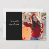 Modern Zwart Wit Afstudeerder Foto Afstuderen 2025 Kaart (Achterkant)