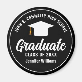 Modern Zwart Wit Afstuderen 2025 Afstudeerfeest Magneet