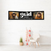 Modern zwart-wit Afstuderen 2 foto lang Spandoek (Insitu)