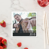 Modern zwart-wit Afstuderen Aangepast feestje Napk Servetten (Insitu)