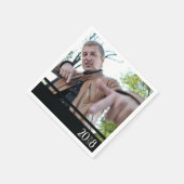 Modern zwart-wit Afstuderen Aangepast feestje Napk Servetten (Hoek)