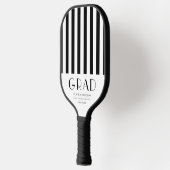 Modern zwart wit Afstuderen cadeau Pickleball Paddle (Links)