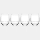 Modern Zwart-wit Afstuderen Drinkware Set Wijnglas Zonder Voet (Achterkant)
