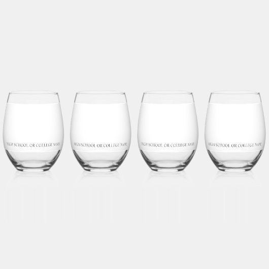 Modern Zwart-wit Afstuderen Drinkware Set Wijnglas Zonder Voet (Achterkant)