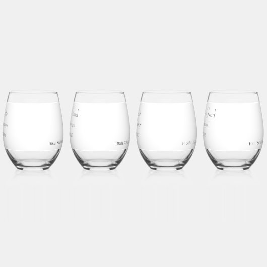Modern Zwart-wit Afstuderen Drinkware Set Wijnglas Zonder Voet (Links)