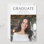 Modern zwart wit Afstuderen foto Afstuderen Aankondiging (Voorkant)