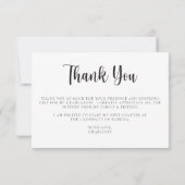 Modern zwart wit Afstuderen foto dank u Kaart (Achterkant)