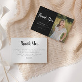 Modern zwart wit Afstuderen foto dank u Kaart