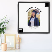 Modern Zwart Wit Afstuderen Gast Handtekening Foto Poster