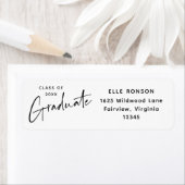 Modern zwart-wit Afstuderen retouradres Etiket (Insitu)