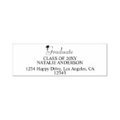 Modern zwart-wit Afstuderen retouradres Zelfinktende Stempel (Design)