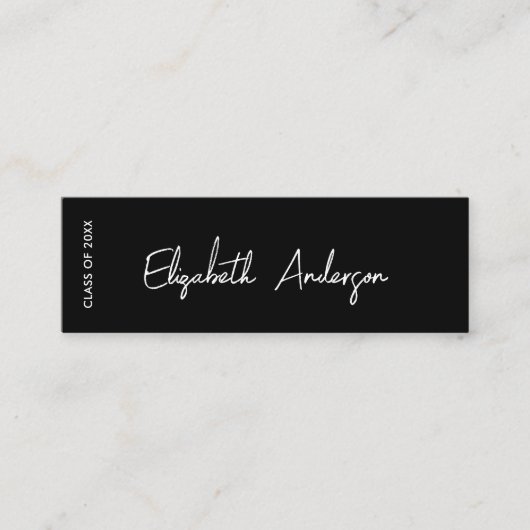 Modern Zwart Wit Afstuderen Student Afstuderen Contactkaartje (Voorkant)