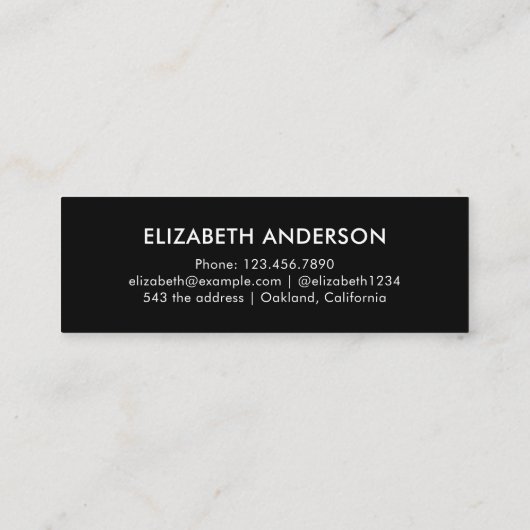 Modern Zwart Wit Afstuderen Student Afstuderen Contactkaartje (Achterkant)