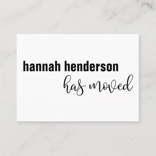 Modern zwart & wit alleenstaande persoon heeft Kaa Visitekaartje (Voorkant)