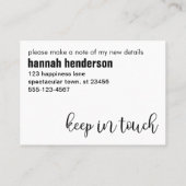 Modern zwart & wit alleenstaande persoon heeft Kaa Visitekaartje (Achterkant)