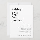 Modern zwart-wit aquarel et-teken trouwkaart kaart (Voorkant)