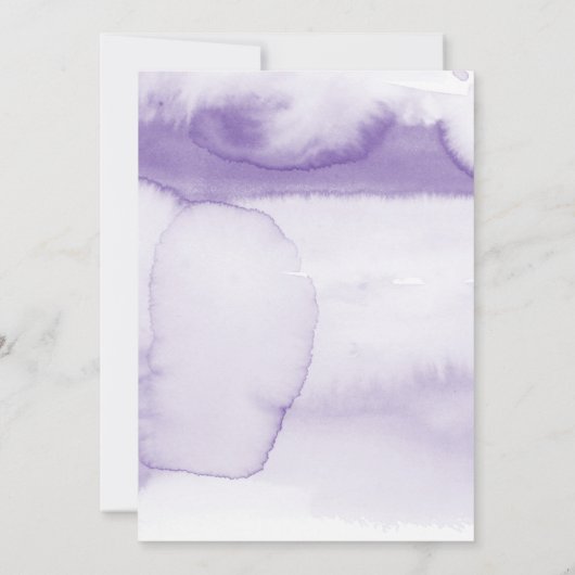 Modern zwart-wit aquarel theepartij paars kaart (Achterkant)