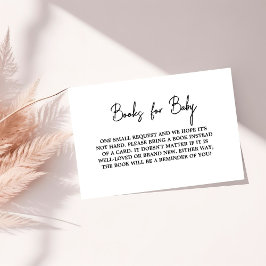 Modern Zwart-wit Baby shower Boek Aanvraag Informatiekaartje