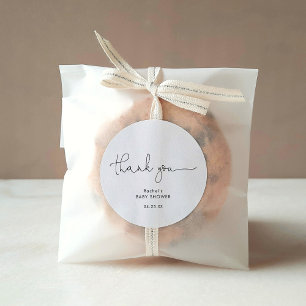 Modern zwart & wit Baby shower dank u Ronde Sticker