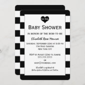 Modern zwart-wit Baby shower Kaart (Voorkant / Achterkant)