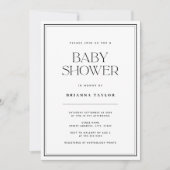 Modern zwart-wit Baby shower Kaart (Voorkant)