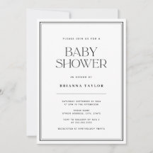 Modern zwart-wit Baby shower