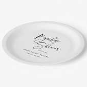 Modern zwart-wit Baby shower Papieren Bordje (Gekanteld)