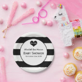 Modern zwart-wit Baby shower Papieren Bordje (Feest)