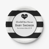 Modern zwart-wit Baby shower Papieren Bordje (Voorkant)