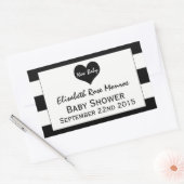 Modern zwart-wit Baby shower Rechthoekige Sticker (Envelop)