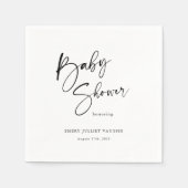 Modern zwart-wit Baby shower Servet (Voorkant)