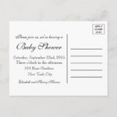 Modern zwart-wit Baby shower Uitnodiging Briefkaart (Achterkant)