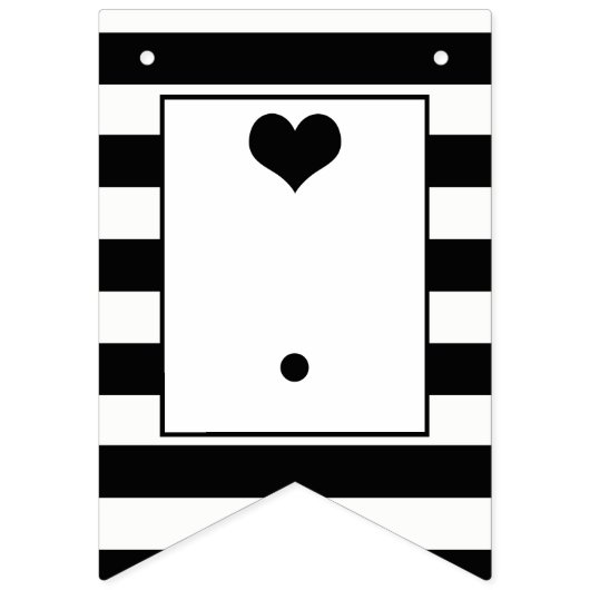 Modern zwart-wit Baby shower Vlaggetjes (Tweede vlag)