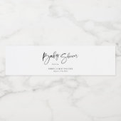 Modern zwart-wit Baby shower Waterfles Etiket (Enkel label)