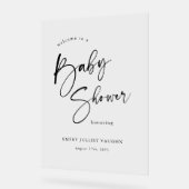Modern zwart-wit Baby shower welkomstbord Acryl Bord (Hoek)