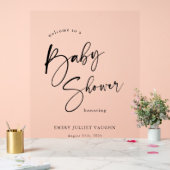 Modern zwart-wit Baby shower welkomstbord Acryl Bord (Huwelijk)