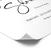 Modern zwart-wit Baby shower welkomstbord Poster (Hoek)